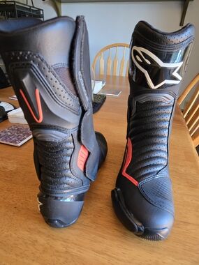 Alpinestars Black and Red Motorcycle Racing Boots